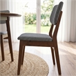 Aria Mid-Century Modern Fabric Dining Room&Kitchen Chair in Gray (Set of 2)
