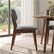 Aria Mid-Century Modern Fabric Dining Room&Kitchen Chair in Gray (Set of 2)