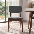 Aria Mid-Century Modern Fabric Dining Room&Kitchen Chair in Gray (Set of 2)