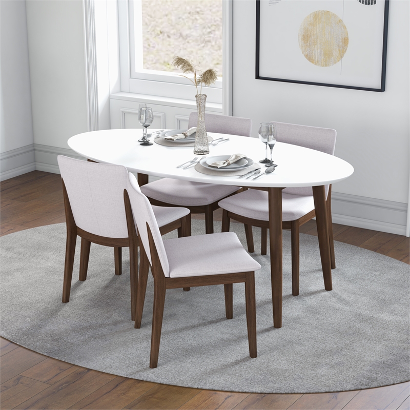 Killian Mid Century Modern Solid Wood 5 Piece Furniture Set
