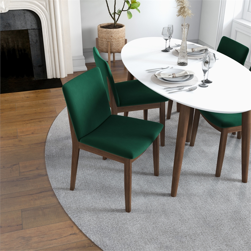 Kurt Modern Solid Wood Walnut Dining Room & Kitchen Table and Chairs for 4