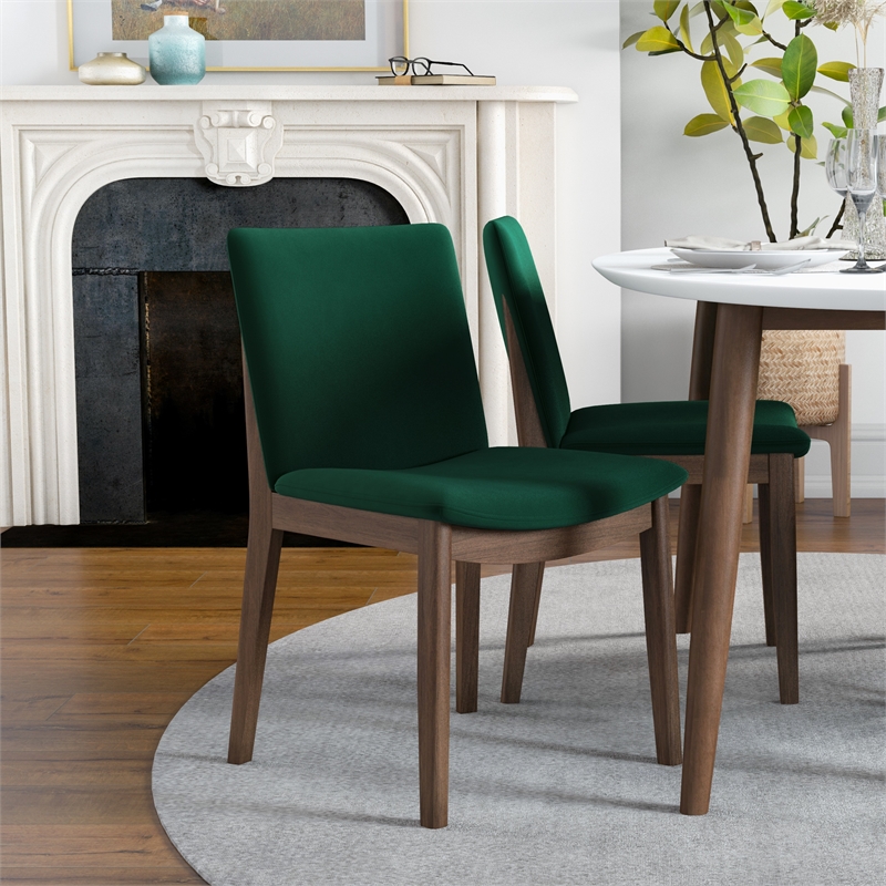 Kurt Modern Solid Wood Walnut Dining Room & Kitchen Table and Chairs for 4