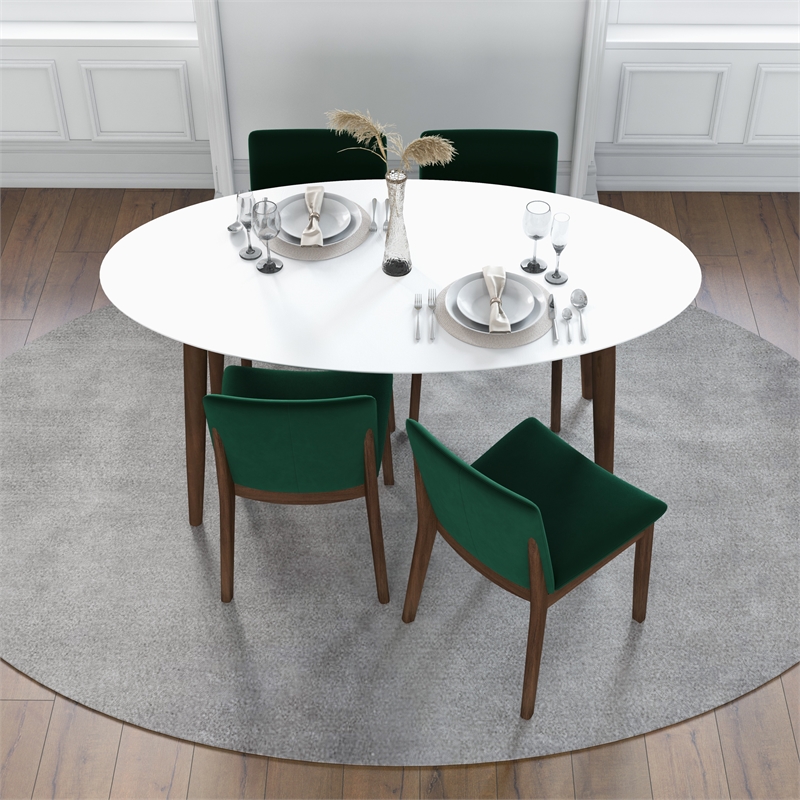 Kurt Modern Solid Wood Walnut Dining Room & Kitchen Table and Chairs for 4