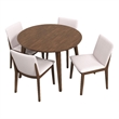 Cassie Modern Solid Wood Dining Table and 4 Chair Set