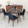 Cassie Modern Solid Wood Walnut Dining Room & Kitchen Table and Chair Set of 4