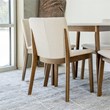 Clark 5-Piece Mid-Century Modern Dining Set with 4 Fabric Dining Chairs in Beige