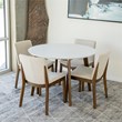 Clark 5-Piece Mid-Century Modern Dining Set with 4 Fabric Dining Chairs in Beige