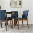 Colby 5-Piece Mid-Century Modern Dining Set with 4 Fabric Dining Chairs in Blue