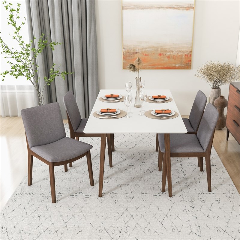 Diamond Modern Solid Wood Dining Table and 4 Chair Set