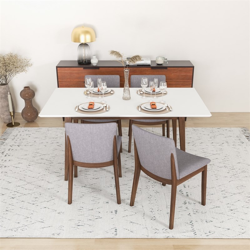 Diamond Modern Solid Wood Dining Table and 4 Chair Set