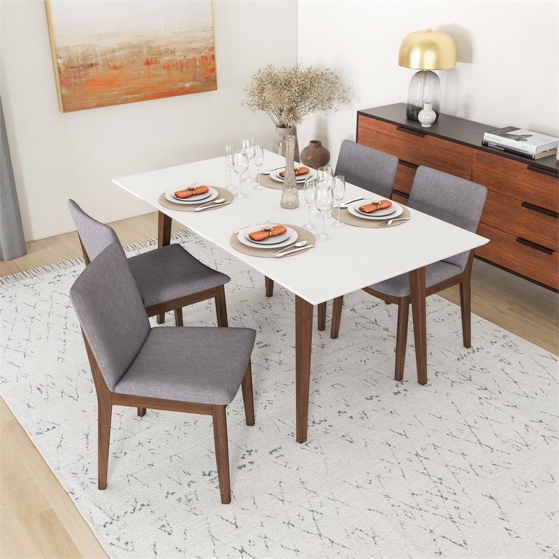 Diamond Modern Solid Wood Dining Table and 4 Chair Set
