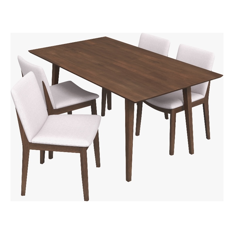Dolores Mid Century Modern Kitchen Table and Chairs for 4