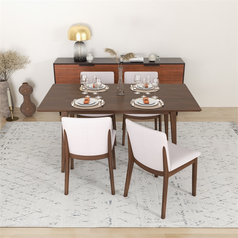 Dolores Mid Century Modern Kitchen Table and Chairs for 4