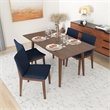 Drew Modern Solid Wood Walnut Dining Room & Kitchen Table and Chair Set of 4