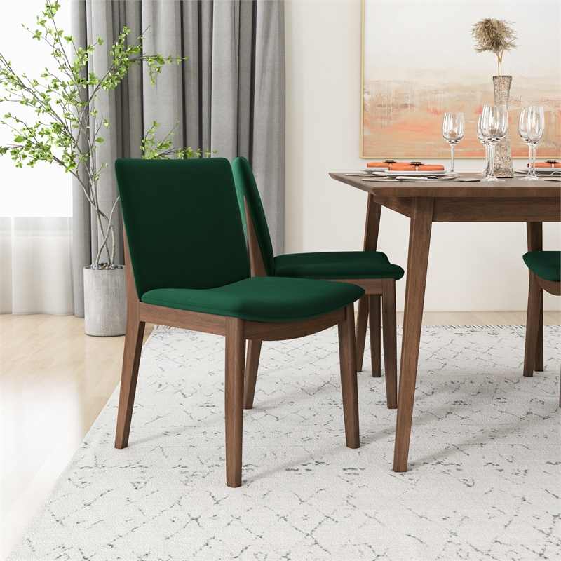 Drew Modern Solid Wood Walnut Kitchen & Dining Room Table and Chairs for 4