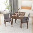 Dulce Modern Solid Wood Walnut Dining Table and 4 Chair Set
