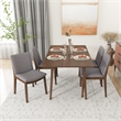 Dulce Modern Solid Wood Walnut Dining Table and 4 Chair Set