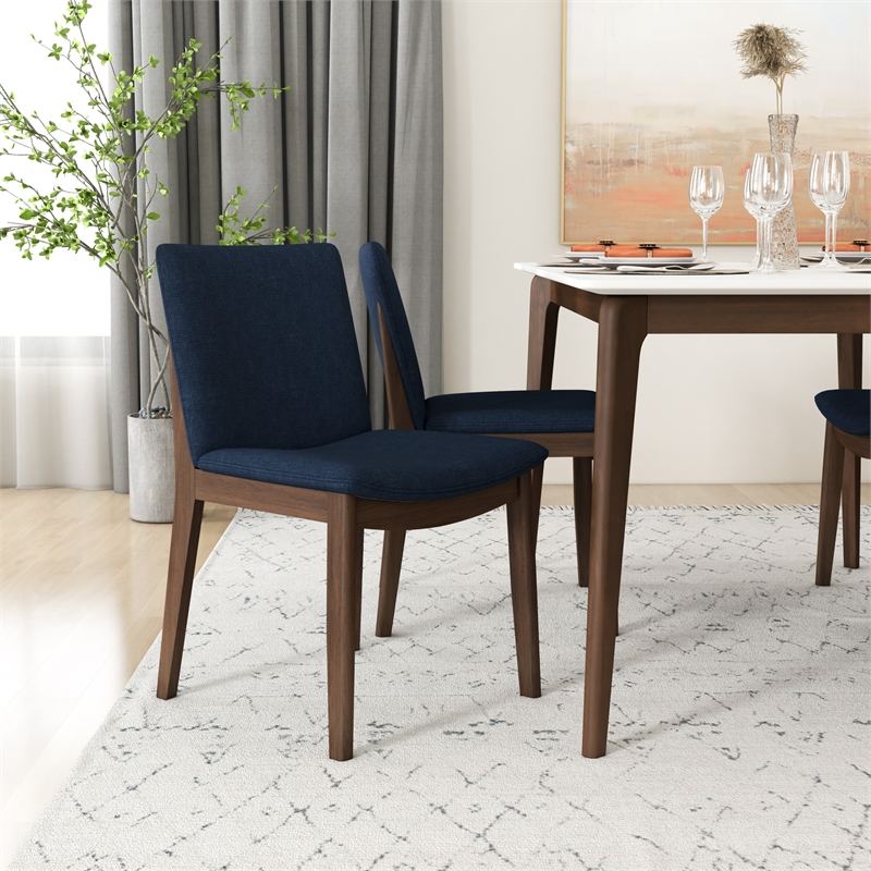 Lilly Modern Solid Wood Walnut Kitchen & Dining Room 5 Piece Furniture Set