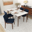 Lilly Modern Solid Wood Walnut Kitchen & Dining Room 5 Piece Furniture Set