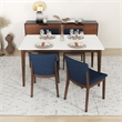 Lilly Modern Solid Wood Walnut Kitchen & Dining Room 5 Piece Furniture Set