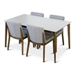 Liza Mid Century Modern Solid Wood Walnut 5 Piece Furniture Set