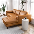 Demi Modern Living Room Top Leather Corner Sectional Couch in Cognac Tan