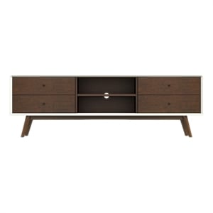 Francesca White Tv Stand With Solid Wood Frame TV Stand with 6 Storage Cabinet