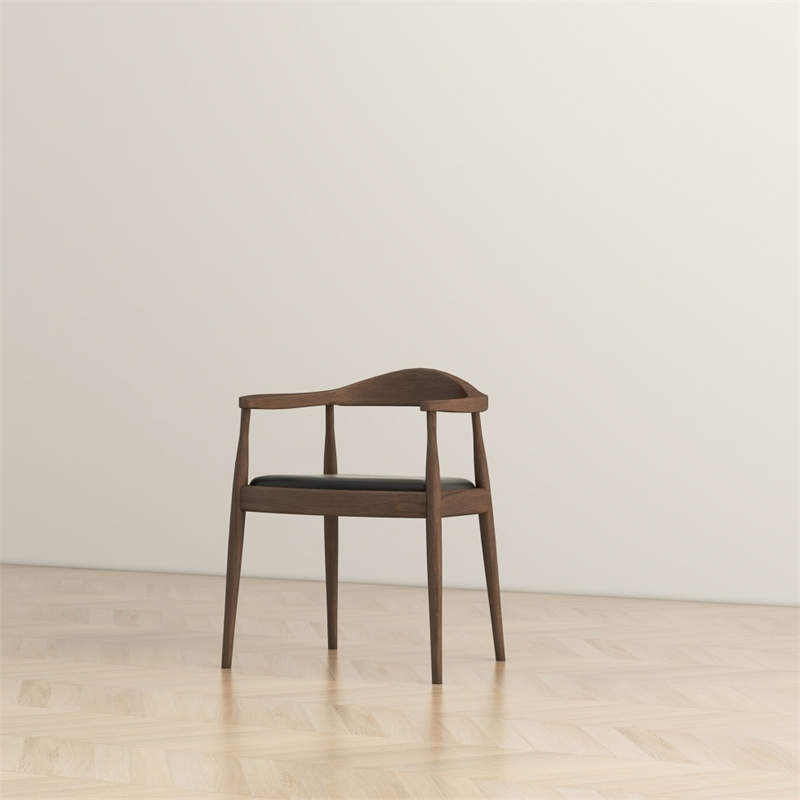Hartford Mid Century Modern Pu Black Leather Dining Room&Kitchen Chair