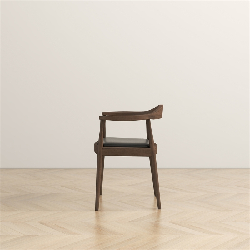 Hartford Mid Century Modern Pu Black Leather Dining Room&Kitchen Chair