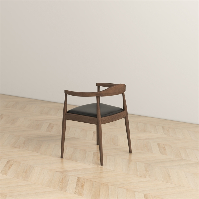 Hartford Mid Century Modern Pu Black Leather Dining Room&Kitchen Chair