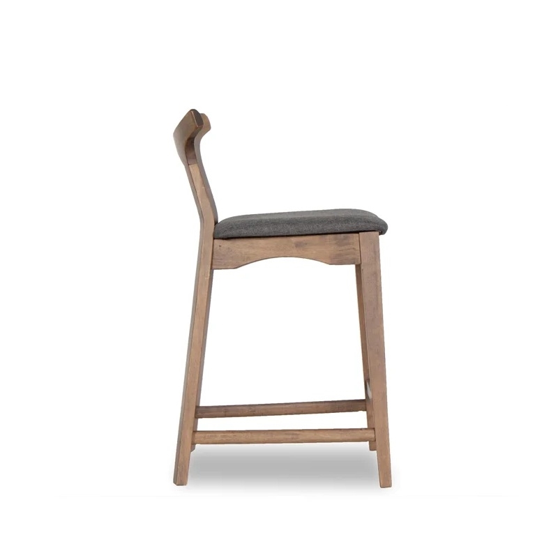 Ashcroft Murphy Fabric Upholstered Bar Stool in Gray