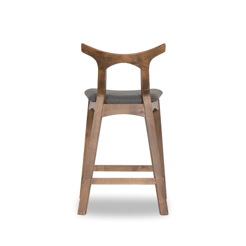 Ashcroft Murphy Fabric Upholstered Bar Stool in Gray