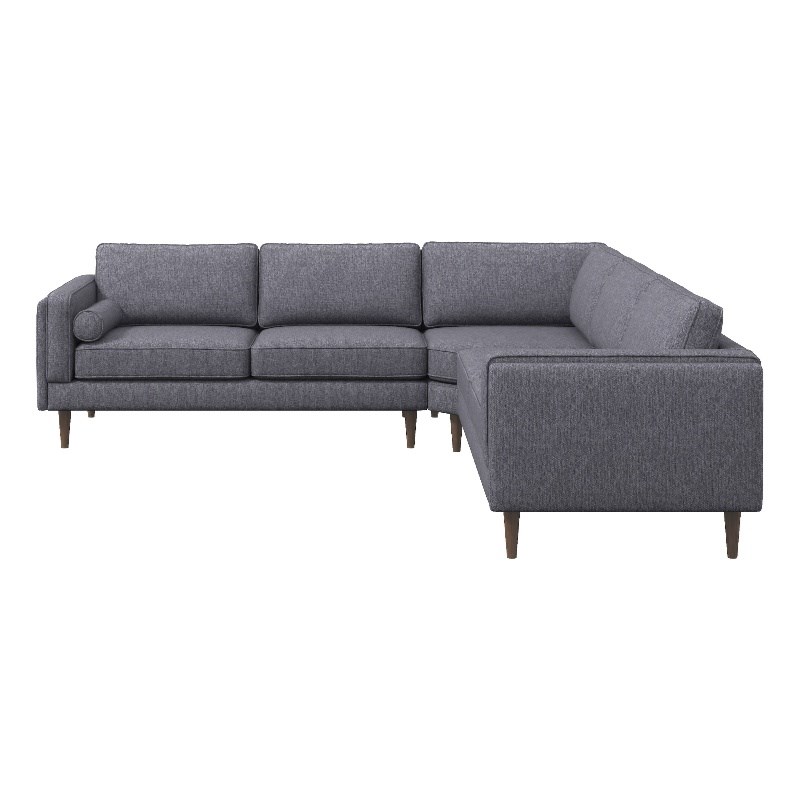 Hudson Dark Gray Fabric Modern Living Room Corner Symmetrical Sofa