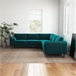 Hudson Turquoise Velvet Modern Living Room Corner Symmetrical Sofa
