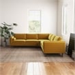 Hudson Gold Velvet Modern Living Room Corner Symmetrical Sofa