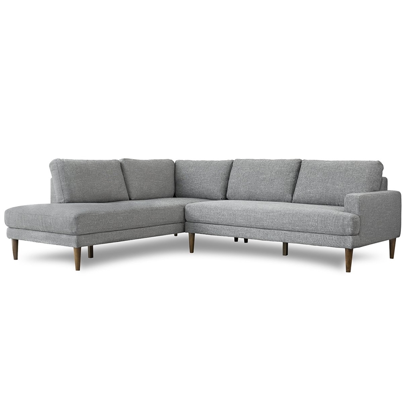 Aplee Gray Fabric Left-Facing Modern Living Room Corner Sectional Couch