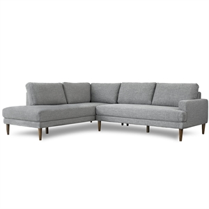 Aplee Gray Fabric Left-Facing Modern Living Room Corner Sectional Couch