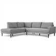 Aplee Gray Fabric Left-Facing Modern Living Room Corner Sectional Couch