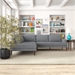 Aplee Gray Fabric Left-Facing Modern Living Room Corner Sectional Couch