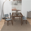 Alberta Modern Solid Wood Walnut Kitchen & Dining Room 4 Piece Furniture Set