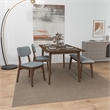 Alberta Modern Solid Wood Walnut Kitchen & Dining Room 4 Piece Furniture Set