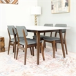 Dion Modern Solid Wood Walnut Dining Room & Kitchen Table and 4 Chair Set