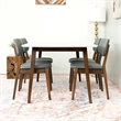 Dion Modern Solid Wood Walnut Dining Room & Kitchen Table and 4 Chair Set
