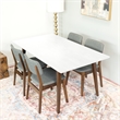 Dion Modern Solid Wood Walnut Dining Room & Kitchen Table and 4 Chair Set