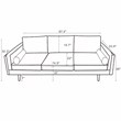 Hudson Living Room Mid Century Modern Pillow Back Velvet Sofa in Green