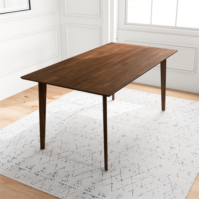Aria Mid Century Modern Style Solid Wood Walnut Rectangular 59