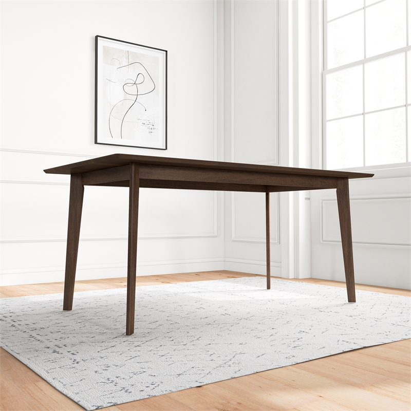 Aria Mid Century Modern Style Solid Wood Walnut Rectangular 59