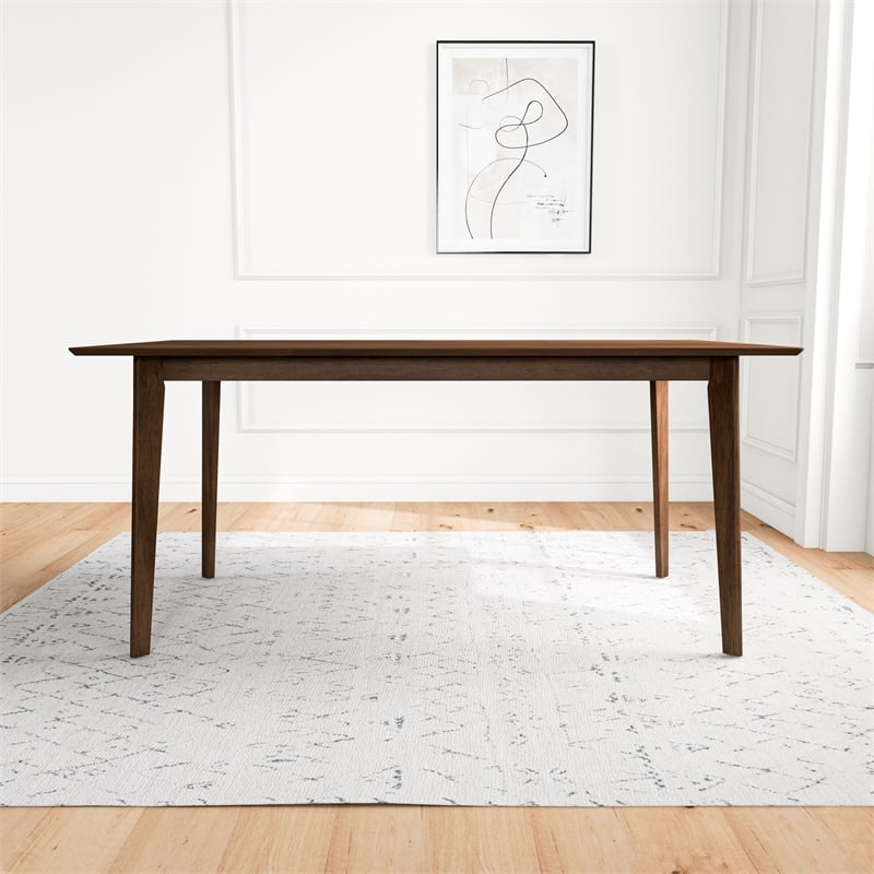 Aria Mid Century Modern Style Solid Wood Walnut Rectangular 59