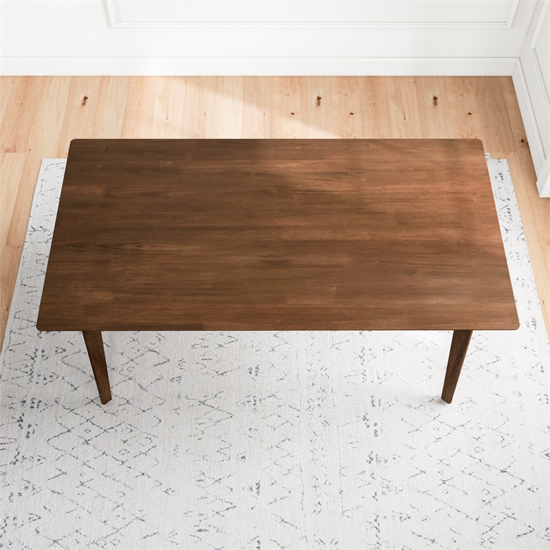Aria Mid Century Modern Style Solid Wood Walnut Rectangular 59