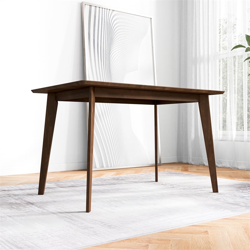 Aria Mid Century Modern Style Solid Wood Walnut Rectangular 47